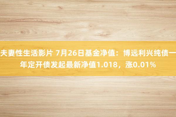 夫妻性生活影片 7月26日基金净值：博远利兴纯债一年定开债发起最新净值1.018，涨0.01%