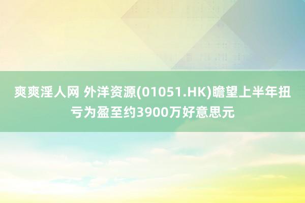 爽爽淫人网 外洋资源(01051.HK)瞻望上半年扭亏为盈至约3900万好意思元