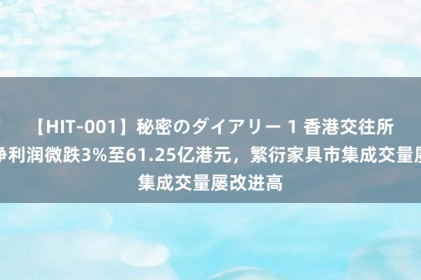 【HIT-001】秘密のダイアリー 1 香港交往所上半年净利润微跌3%至61.25亿港元，繁衍家具市集成交量屡改进高