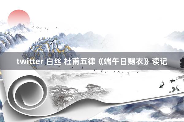 twitter 白丝 杜甫五律《端午日赐衣》读记