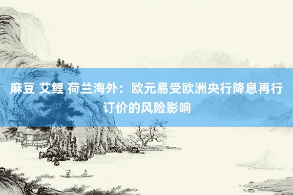 麻豆 艾鲤 荷兰海外：欧元易受欧洲央行降息再行订价的风险影响