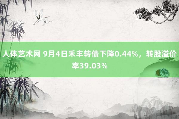 人体艺术网 9月4日禾丰转债下降0.44%，转股溢价率39.03%